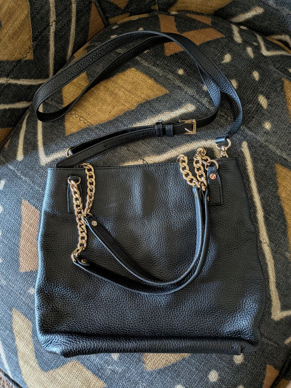Michael Kors Bedford Medium Top Zip Pebbled Leather Pocket Tote Bag